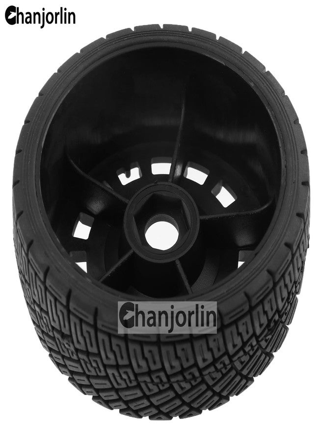 Chanjorlin 1/8 RC On Road Tires And Plastic Street Wheels 17mm Hex OD 3.94'' 1/7 Rally Racing Tyres For 1:8 1:7 Touring Street Drift Car Tamiya HPI WR8 HSP ARRMA Redcat Losi Kyosho GT2 VRX W10 (Black) - Image 5